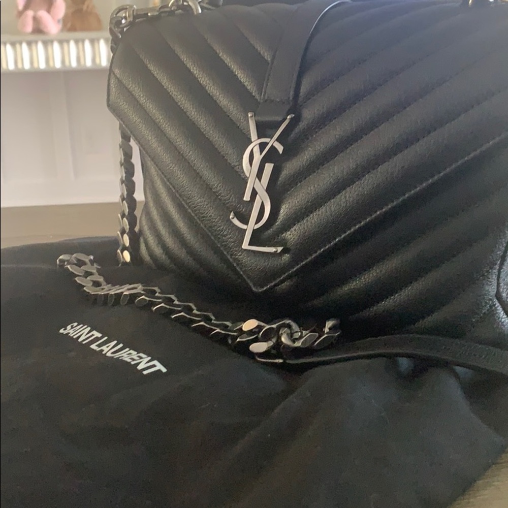 YSL college medium flapbag matelassee